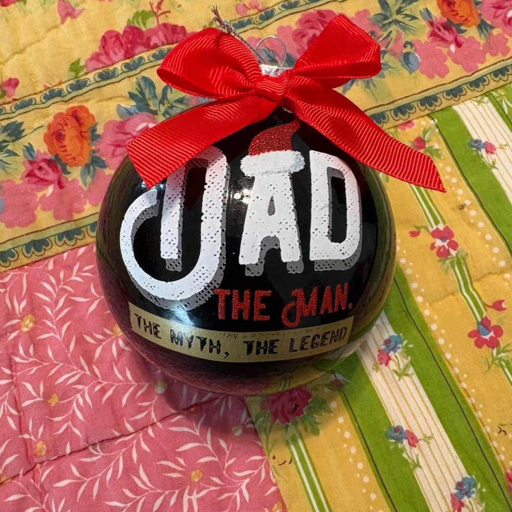 Dad The Man Holiday Ornament with Red Bow